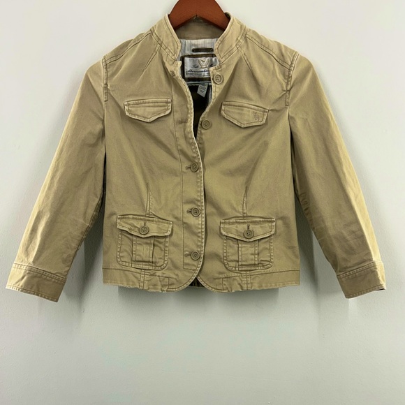 Women’s, Abercrombie & Fitch, Blazer style Shacket, Medium, Tan - Picture 3 of 11